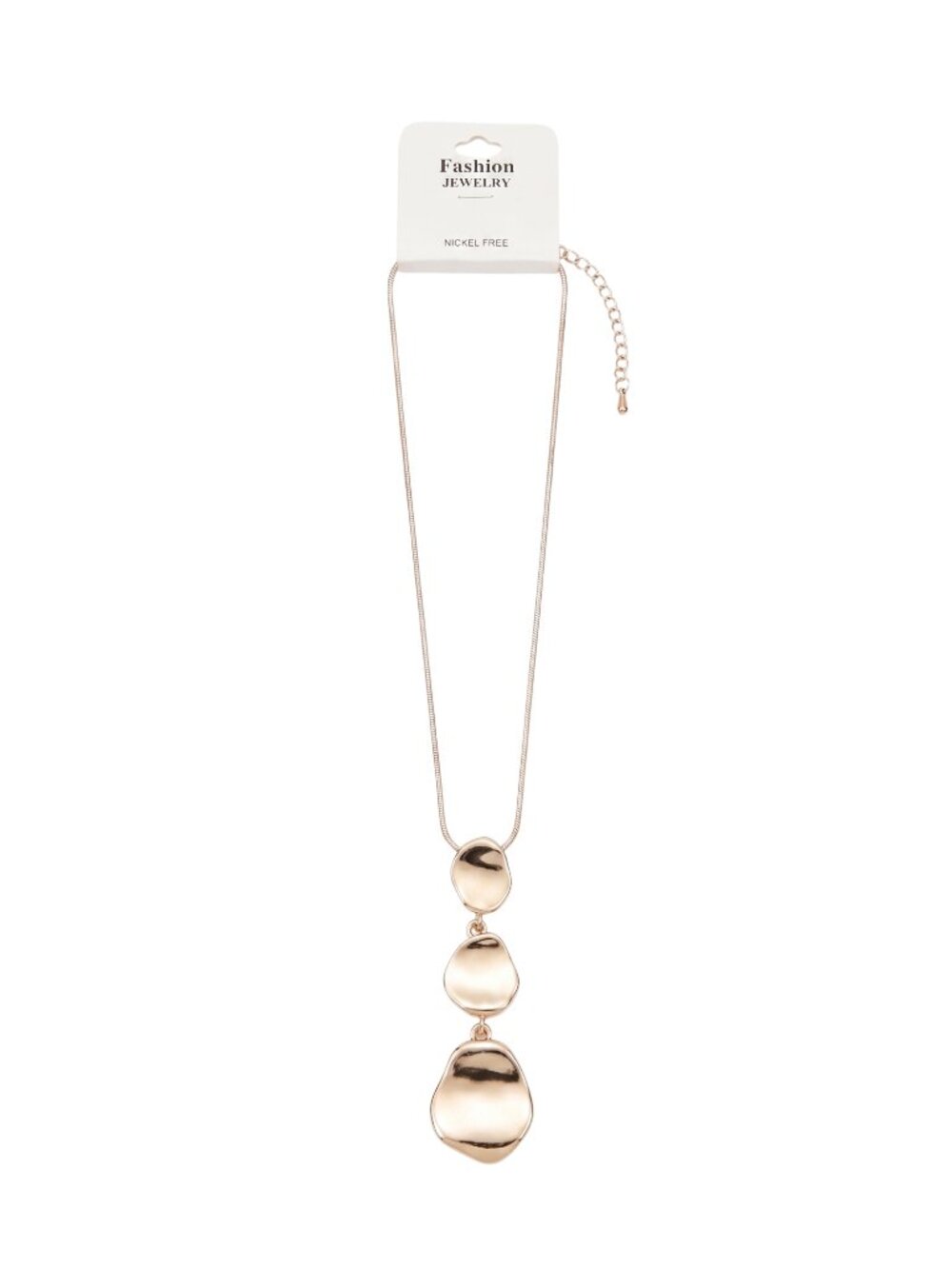 3/$20 NWT | Gold Long Sculptural Triple Pendant Snake Chain Necklace 38"